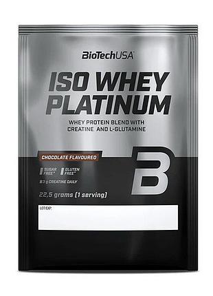 Сироватковий ізолят для рельєфу і схуднення biotech iso whey platinum 22,5 г шоколад