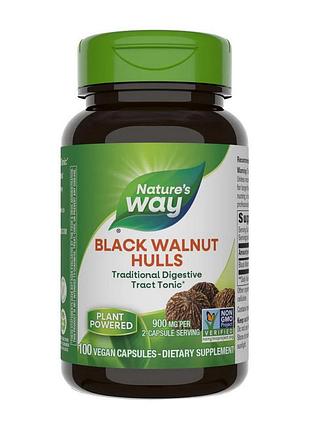 Чорний горіх оболонка плоду 450 мг без гмо nature's way black walnut hulls 100 вегетаріанських капсул