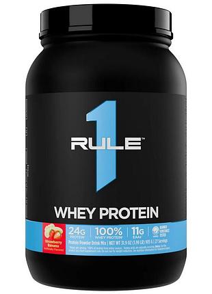 Сироватковий протеїн для росту м'язів і схуднення r1 (rule one) whey protein 905 г полуниця-банан