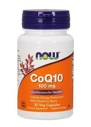 Коэнзим q10 100 мг с боярышником (убихинон) для мужчин и женщин now coq10 100 mg 30 вегетарианских капсул