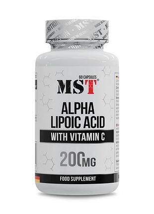 Альфа-липоевая кислота 200 мг с витамином c для похудения mst alpha lipoic acid with vitamin c 200 mg 60 капсул