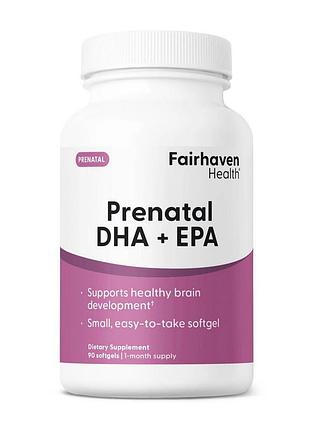 Омега-3 для вагітних (epa 75 мг, dha 225 мг) для жінок fairhaven health prenatal dha + epa 90 м'яких капсул