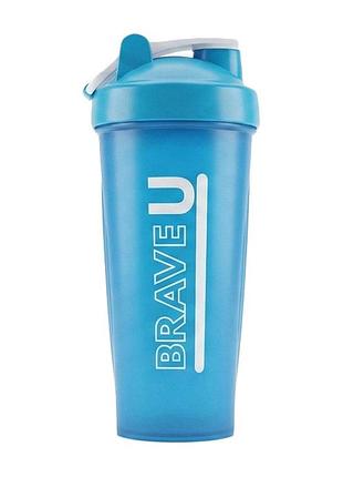 Шейкер для протеина и спортивного питания brave u shaker with metal ball 600 мл синий