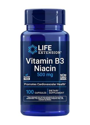 Ніацин (b3) 500 мг для жінок і волосся life extension vitamin b3 niacin 500 mg 100 капсул