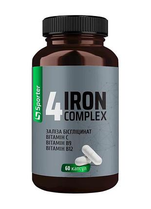 Залізо для вагітних, волосся і жінок sporter 4iron complex 60 капсул