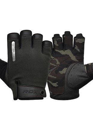 Перчатки для зала и фитнеса без пальцев rdx t2 half чёрные s