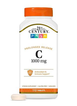 Вітамін c 1000 мг для шкіри, дорослих, волосся і імунітету 21st century vitamin c 1000 110 таблеток