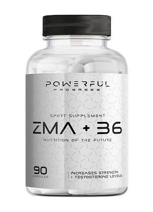 Zma цинк, магній і b6 для чоловіків, сну, спортсменів і жінок powerful progress zma+b6 90 капсул