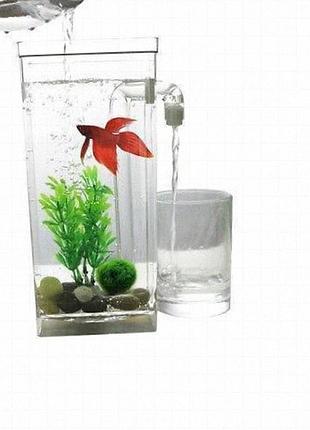 My fun fish мини-аквариум из акрила с самоочисткой, краном и светодиодной подсветкой