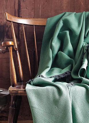 Плед жакардовий 70% бавовна 20% поліестер 10% віскоза 170×230 см issimo home maia зелений