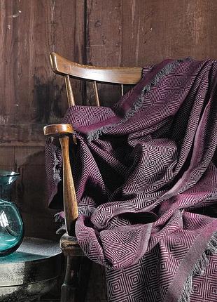 Плед жакардовий 70% бавовна 20% поліестер 10% віскоза 170×230 см issimo home maia фіолетовий