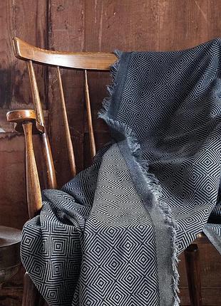 Плед жакардовий 70% бавовна 20% поліестер 10% віскоза 170×230 см issimo home maia чорний