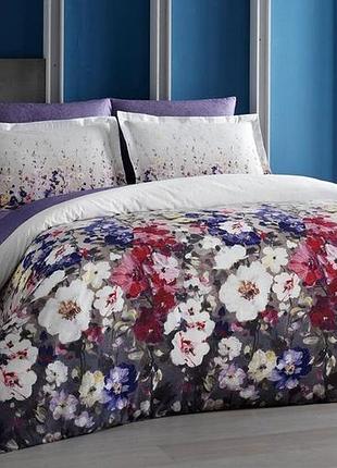 Постельное белье семейное 2 пододеяльника сатин 100% хлопок 160×220 tac desire lilac лиловое