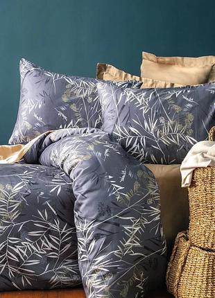 Постельное белье евро сатин 100% хлопок 200×220 issimo home shiro кофейное серое