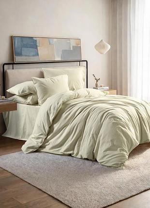 Постільна білизна сімейна 2 підковдри варена бавовна 100% 160×220 first choice arrow cream кремова