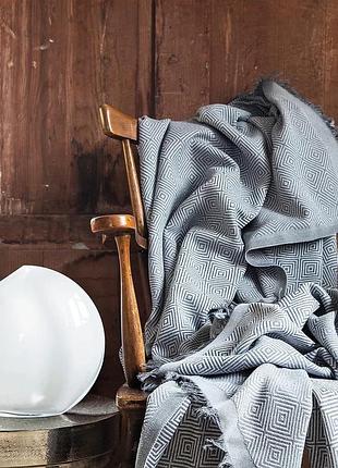 Плед жакардовий 70% бавовна 20% поліестер 10% віскоза 170×230 см issimo home maia сірий