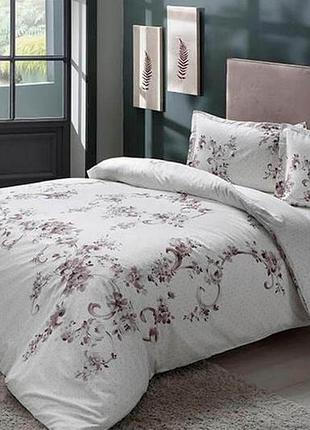Постельное белье семейное 2 пододеяльника сатин 100% хлопок 160×220 tac liara grey серое