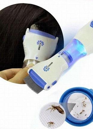 Licetec v-comb электрическое устройство от педикулеза с зубьями и фильтрами из нержавеющей стали