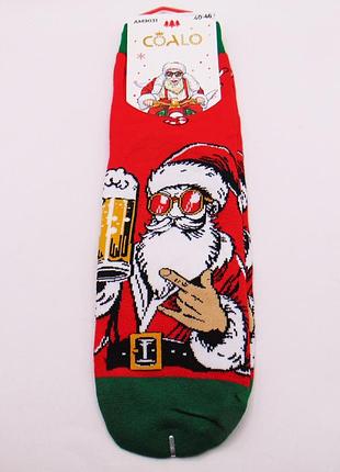 Новогодние мужские носки 40-46 красные coalo 9031-10