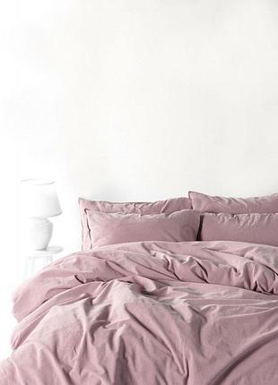Постільна білизна сімейна 2 підковдри варена бавовна 100% 160×220 limasso standart natural violet