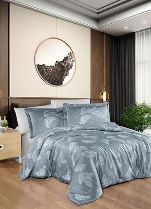 Постельное белье евро сатин 100% хлопок 200×220 first choice sofira indigo серое голубое