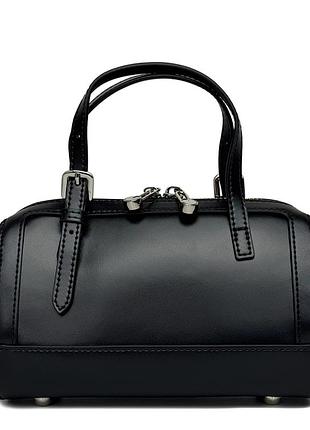 Модна жіноча сумка натуральна шкіра чорний арт.2607/1 black ( бетховен)