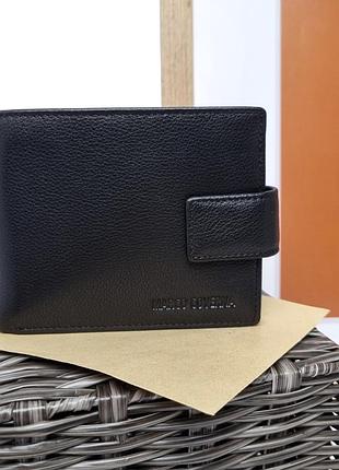 Мужской фирменный кошелек натуральная кожа черный арт.b092-801 black m.coverna (китай)