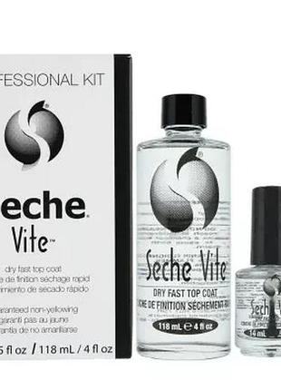 Seche vite dry fast top coat, швидковисихаюче верхнє покриття-закріплювач для звичайного лаку для нігтів, глянцевий фініш, захист