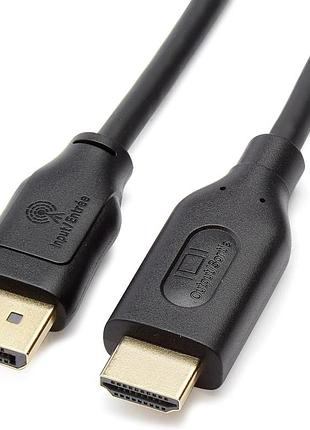 Amazon basics - кабель displayport на hdmi 1.8 м, 4k 30 гц, для монитора, телевизора и проектора