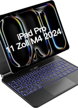 Inateck kb09121 - чехол с клавиатурой для ipad pro 11" 2024 (m4), трекпад, подсветка клавиатуры, type-c зарядка