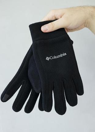 Рукавиці флісові унісекс columbia base black - чорний, перчатки