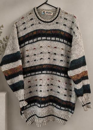 Винтажный вязаный свитер, свитр в стиле «дедушкиного свитера» (grandpa sweater) 2