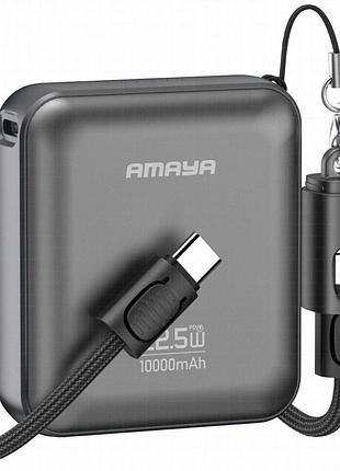 Портативний зп power bank amaya f137c pd22.5w with cable 10000 mah grey