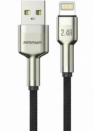 Дата кабель amaya 310l usb to lightning 2.4a (1m) brown