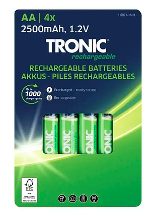 Аккумуляторные батарейки tronic aa hr6 2500 mah