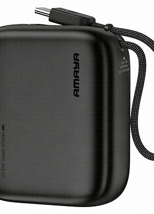 Портативний зп power bank amaya f135c pd22.5w with cable 10000 mah black