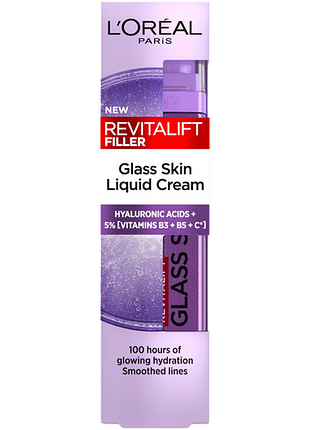 Крем для надання сяяння шкірі обличчя l'oreal paris revitalift filler glass skin liquid cream