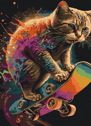 Картина по номерам "спортивный кот" pbs57011 40×50 см