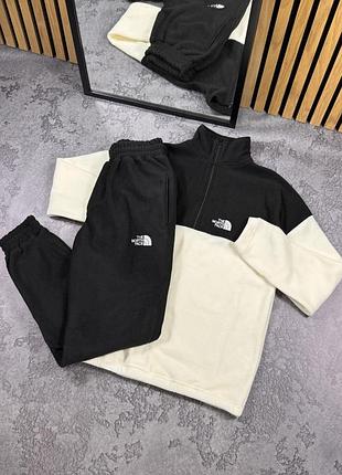 Флисовый спортивный костюм унисекс tnf, теплый комплект кофта и штаны