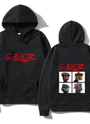 Толстовка с рок-принтом, худи с музыкальной группой gorillazs в стиле панк 90-х годов м