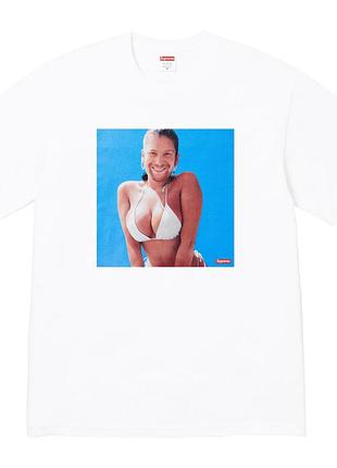 ​белая футболка supreme aphex twin windowlicker с провокационным принтом и логотипом унисекс 100% хлопок