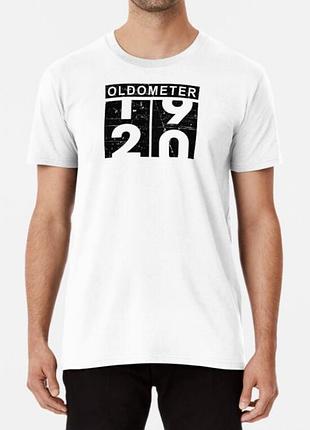 Чоловіча та жіноча футболка з принтом oldometer 20 день народження білий s