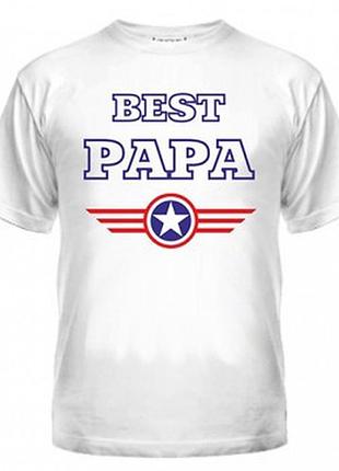 Футболка best papa, з принтом, унісекс, бавовна
