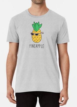 Чоловіча та жіноча футболка з принтом fineapple ананас в окулярах меланж l