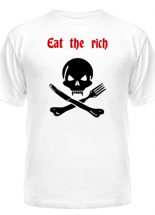 Футболка eat the rich, с принтом, унисекс, хлопок