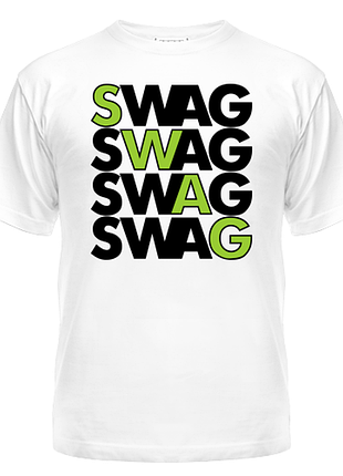Футболка swag в квадратику, з принтом, унісекс, бавовна