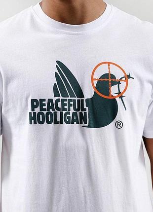 Мужская брендовая футболка peaceful hooligan писфул хулиган черная новая очень хорошего качества. s