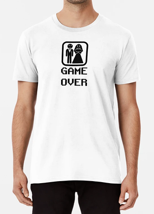 Чоловіча футболка з принтом game over для молодого хлопчика білий m