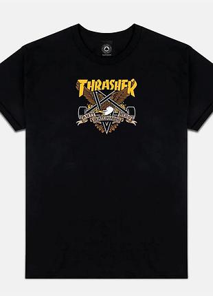 Чорна футболка thrasher anti hero eaglegram унісекс з принтом орла та логотипом для вуличного стилю 100% бавовна m