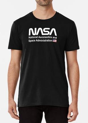 Мужская и женская футболка с принтом nasa наса флаг